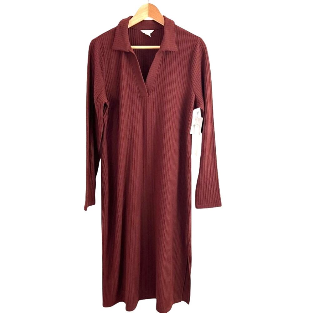 Nordstrom Caslon Long Sleeve Shirt Dress Size Large New